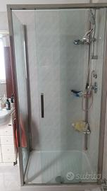 box doccia a L in vetro temperato 8 mm - 80 cmx1 m