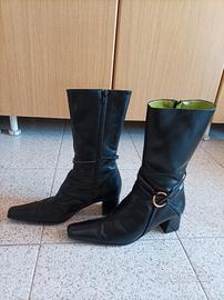 STIVALE NUOVO CUOIO NERO - Interno: Colore Verde