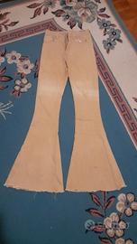 Pantaloni a zampa color sabbia/cammello - Vintage
