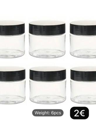 6pcs 50g Plastic Jars Container