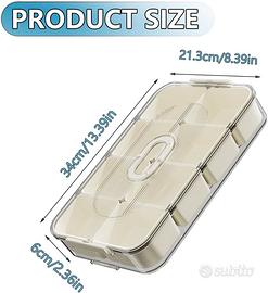 vassoio da frutta snack con coperchio con 8 scomp.