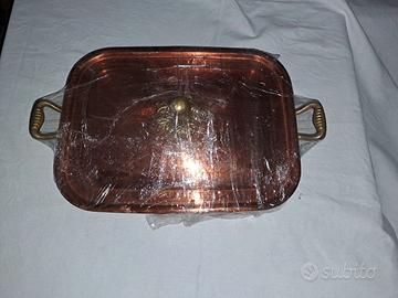 Rostiera in rame martellato stagnato 2mm – 2 manig