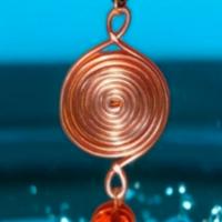 collana a spirale, ciondolo, colore oro rosa