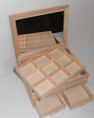 Portagioie in legno grezzo