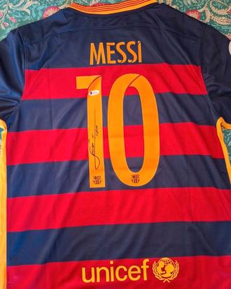 Maglia Messi Barcellona autografata a mano con COA