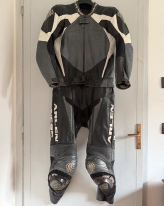 Tuta in pelle moto tg 52 due pezzi