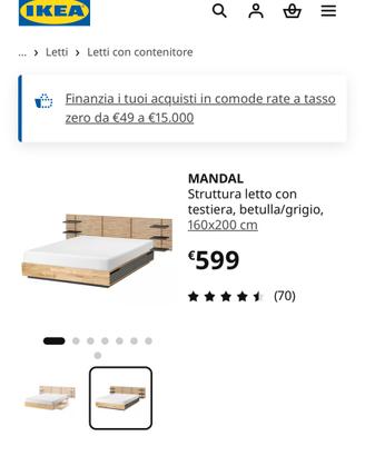 struttura letto Mandal ikea