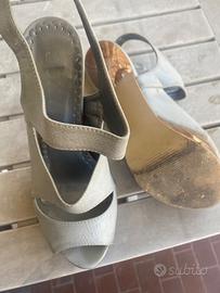 Sandali sabot peep toe grigi n. 37