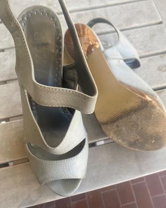 Sandali sabot peep toe grigi n. 37