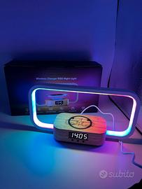 Lampada da comodino RGB con ricarica wireless