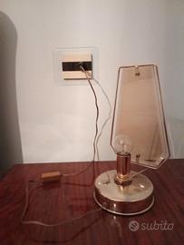 lampada comodino camera appoggio vetro ottone 