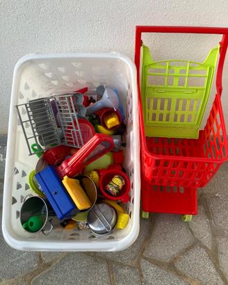Giochi carrello della spesa + frutta e verdura