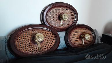 Tris appendiabiti da parete vintage anni 70 legno