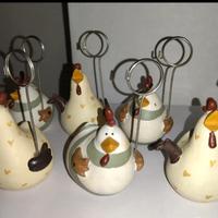 Segnaposto Portafoto Animali Gallina 6 pz
