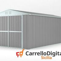 Box garage auto in Acciaio 327x611cm grigio chiaro