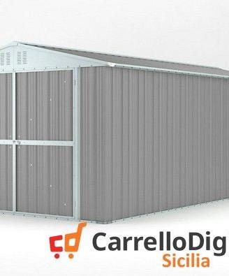 Box garage auto in Acciaio 327x611cm grigio chiaro