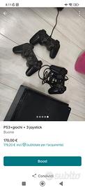 PS3 CONSOLLE+3 JOYSTICK+ 12 GIOCHI