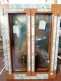 N°3 finestre pvc color legno nuove L 82 x 115 H