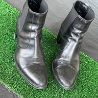 Stivaletto in pelle nero con tacco quadrato num 37