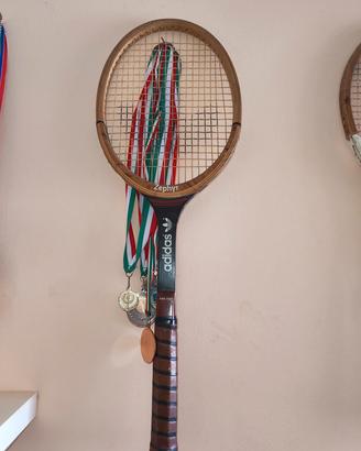 racchetta  tennis in legno Adidas vintage 