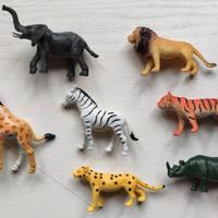 Lotto 7 animali savana foresta giocattolo piccoli