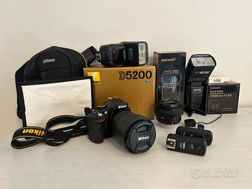 nikon d5200 + 18-105 + 50mm + flash e accessori