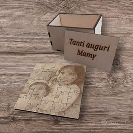 Puzzle in legno con foto personalizzabile incisa