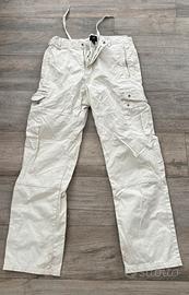 Pantaloni Cargo Uomo H&M Bianchi 100% cotone tg30