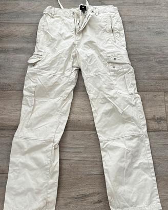 Pantaloni Cargo Uomo H&M Bianchi 100% cotone tg30