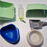 Set 9 pz. accessori x roditori/cavie/conigli ecc..