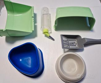 Set 9 pz. accessori x roditori/cavie/conigli ecc..