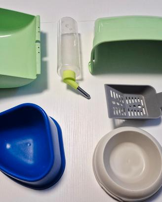 Set 9 pz. accessori x roditori/cavie/conigli ecc..