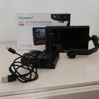 Feelworld Monitor da Campo FHD, FW568 + 2x batteri