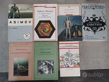 Blocco di libri di fantascienza e fantasy