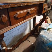 Consolle ingresso in legno intarsiato