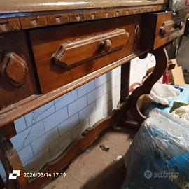 Consolle ingresso in legno intarsiato