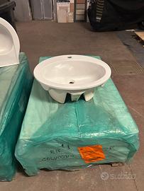 Lavabo ovale da incasso nuovo 53x61x23