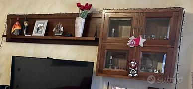 Parete attrezzata legno massello