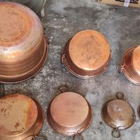 SET PENTOLE IN RAME INIZIO ANNI 60 COME NUOVO