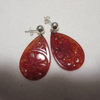 Orecchini  argento   con goccia in corniola