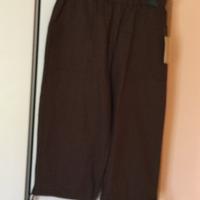 Pantalone pinocchietto marrone in lino