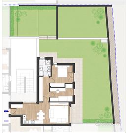 W8: Trilocale con terrazza e giardino a Montagna