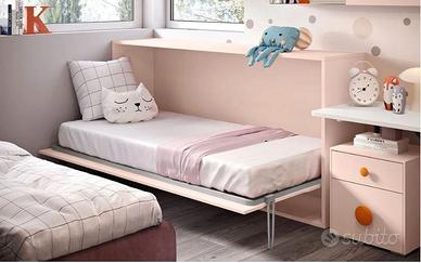 Letto a scomparsa singolo orizzontale PEONIA