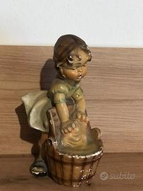Statuina Bambina Lavandaia Vintage Anni 50 60