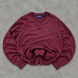 Chaps Ralph Lauren Maglione Uomo Bordeaux Vintage