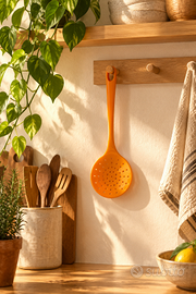 Schiumarola cucina arancione vintage rétro