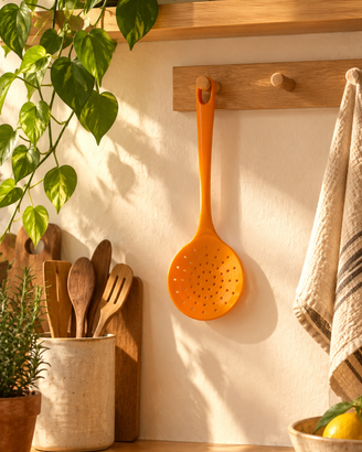 Schiumarola cucina arancione vintage rétro