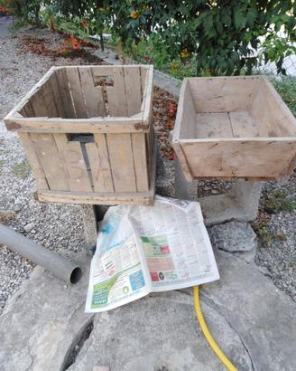 Antica Vasca Mangiatoia e Cassa cassetta in Legno