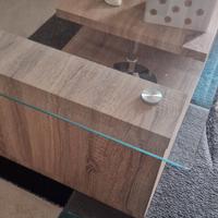 tavolino da Soggiorno legno e vetro temprato