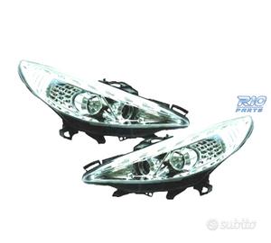 FARI PEUGEOT 207 06-12 LUCE DIURNA A LED FONDO CRO